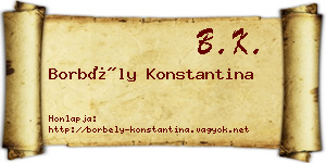 Borbély Konstantina névjegykártya